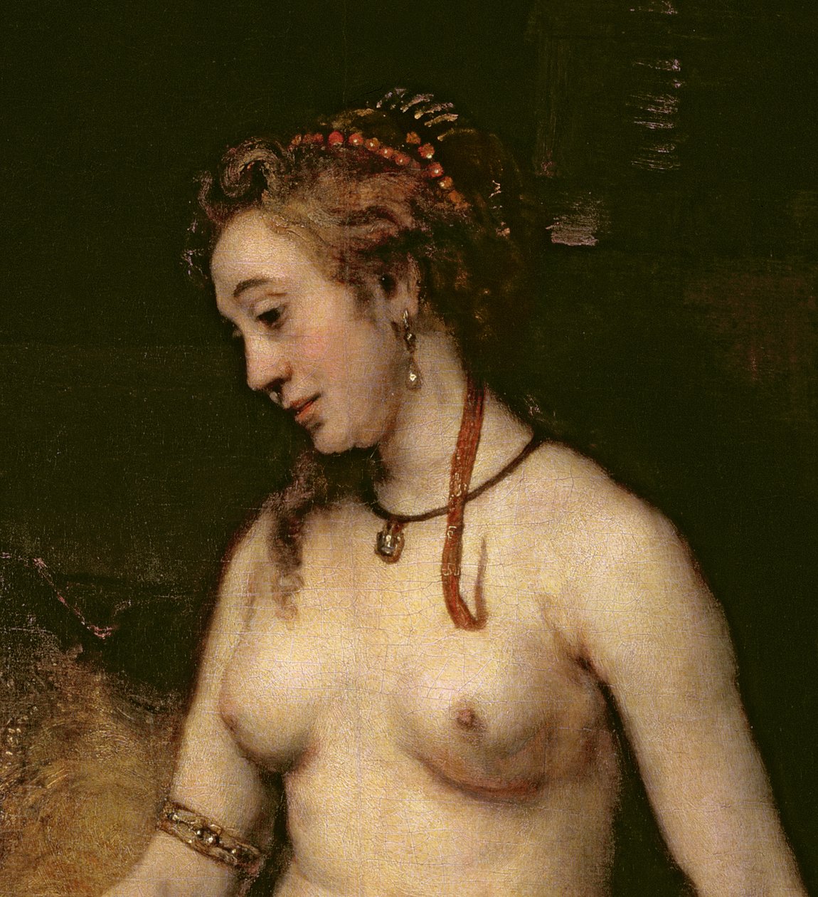Bathsheba Bathing, 1654 (detalj av 44593) av Rembrandt van Rijn