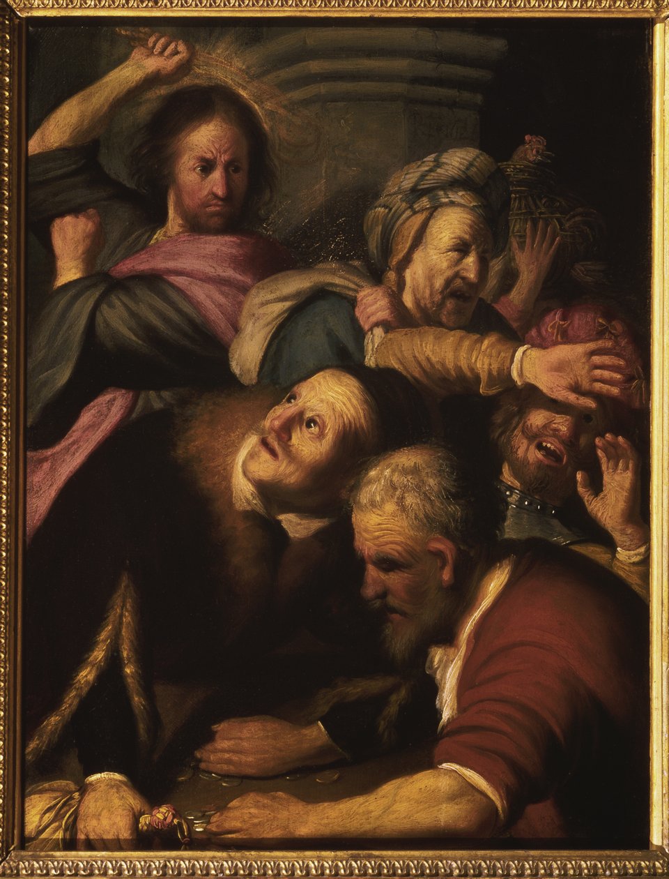 Kristus driver pengevekslerne fra tempelet, 1626 av Rembrandt van Rijn