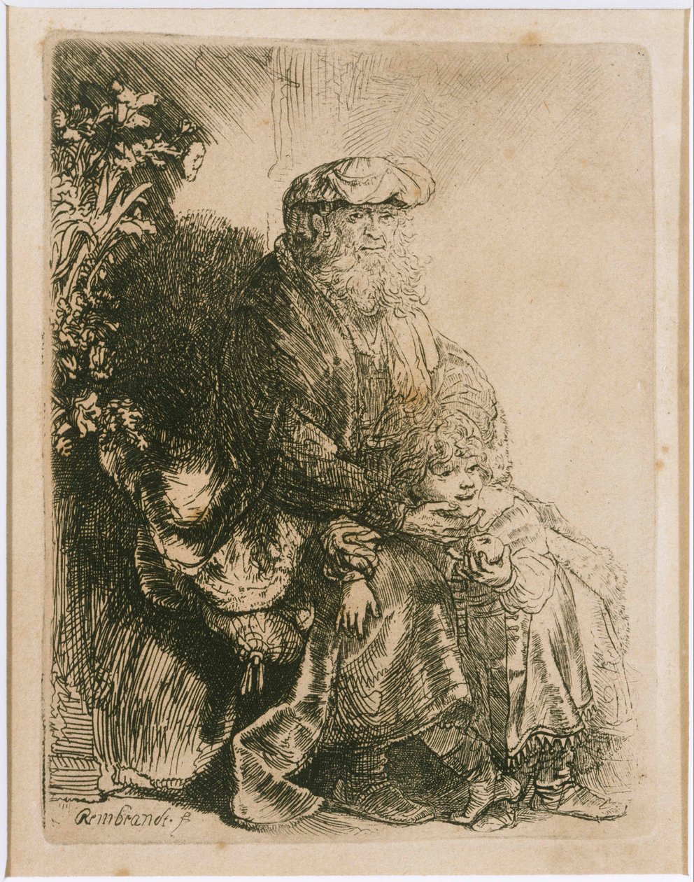 Jacob kjærtegner Benjamin av Rembrandt van Rijn