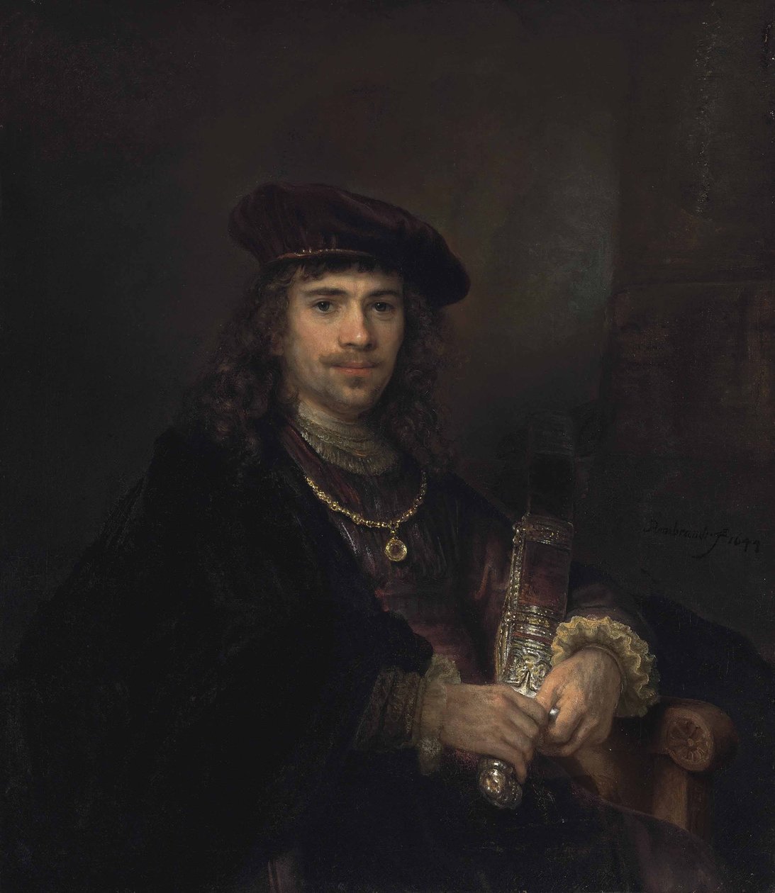 Mann med sverd av Rembrandt van Rijn
