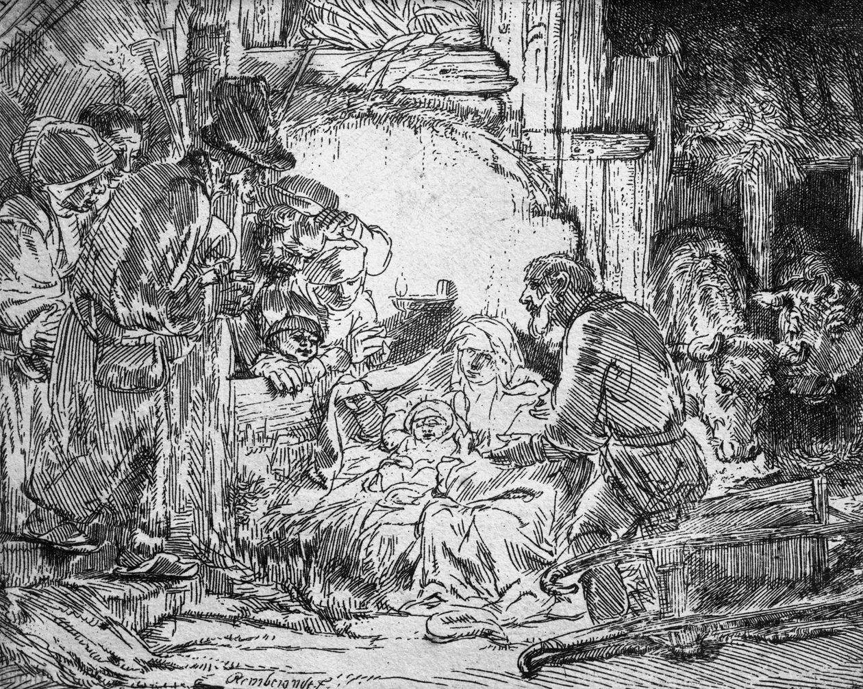 Fødsel, 1654 av Rembrandt van Rijn