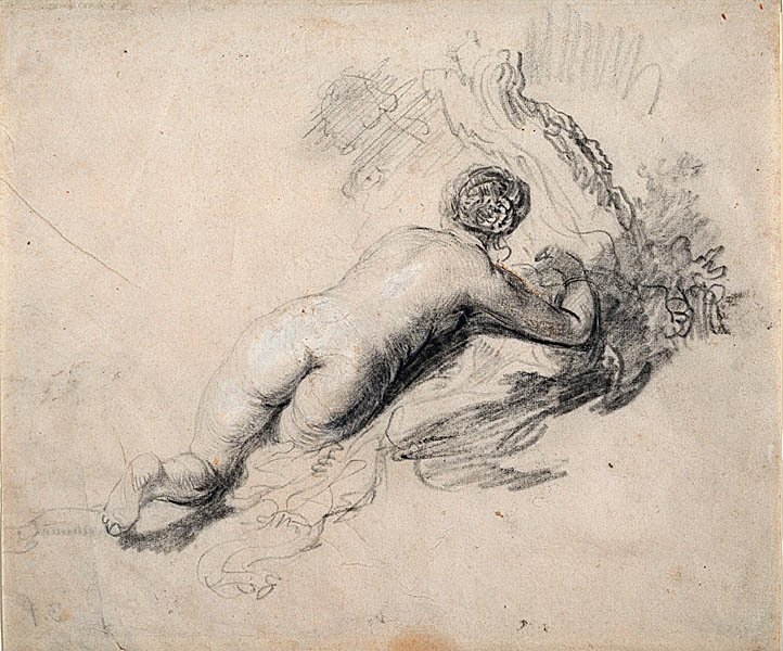 Naken kvinne tilbakelent av Rembrandt van Rijn