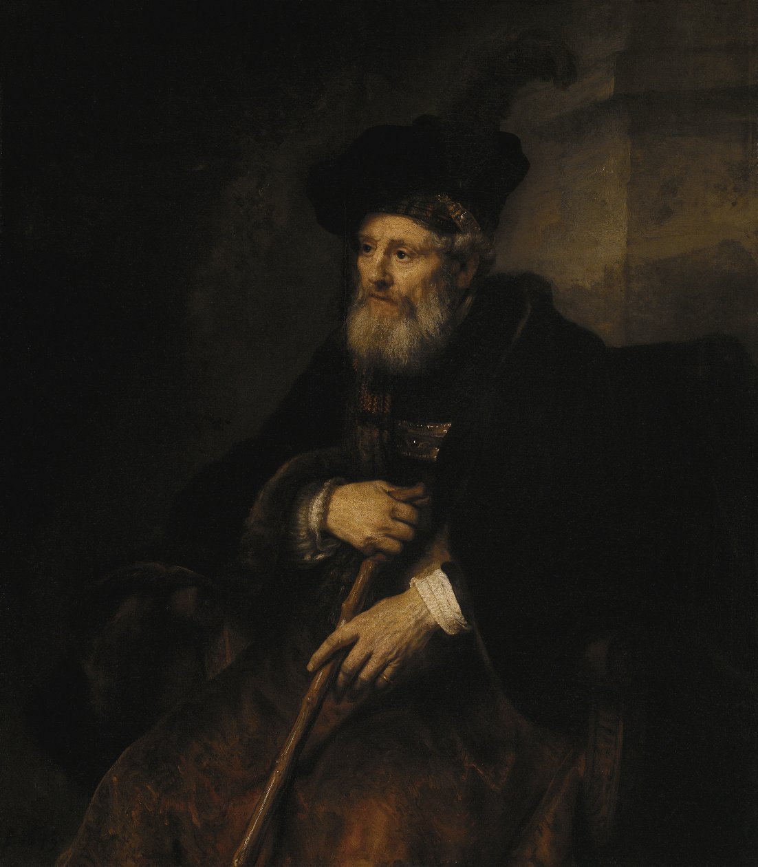 Gubbe med en pinne av Rembrandt van Rijn