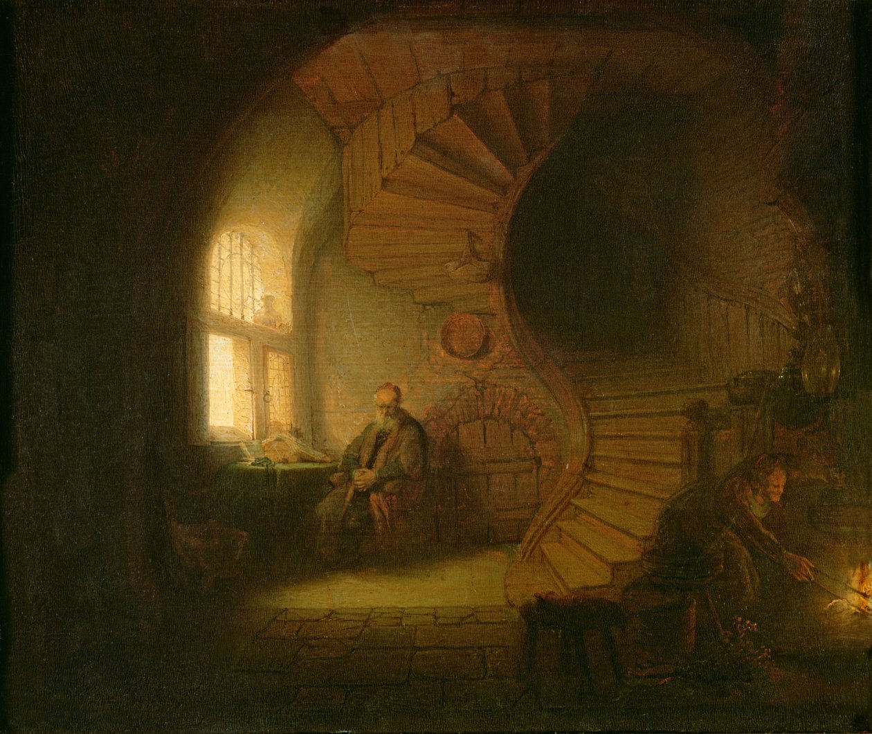 Filosof, tenker av Rembrandt van Rijn