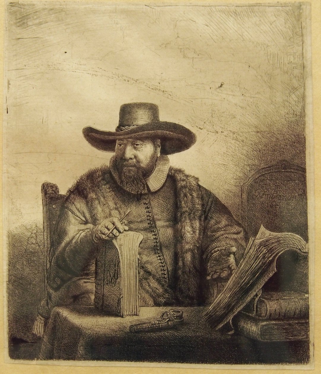 Portrett av Cornelis Claesz Anslo av Rembrandt van Rijn