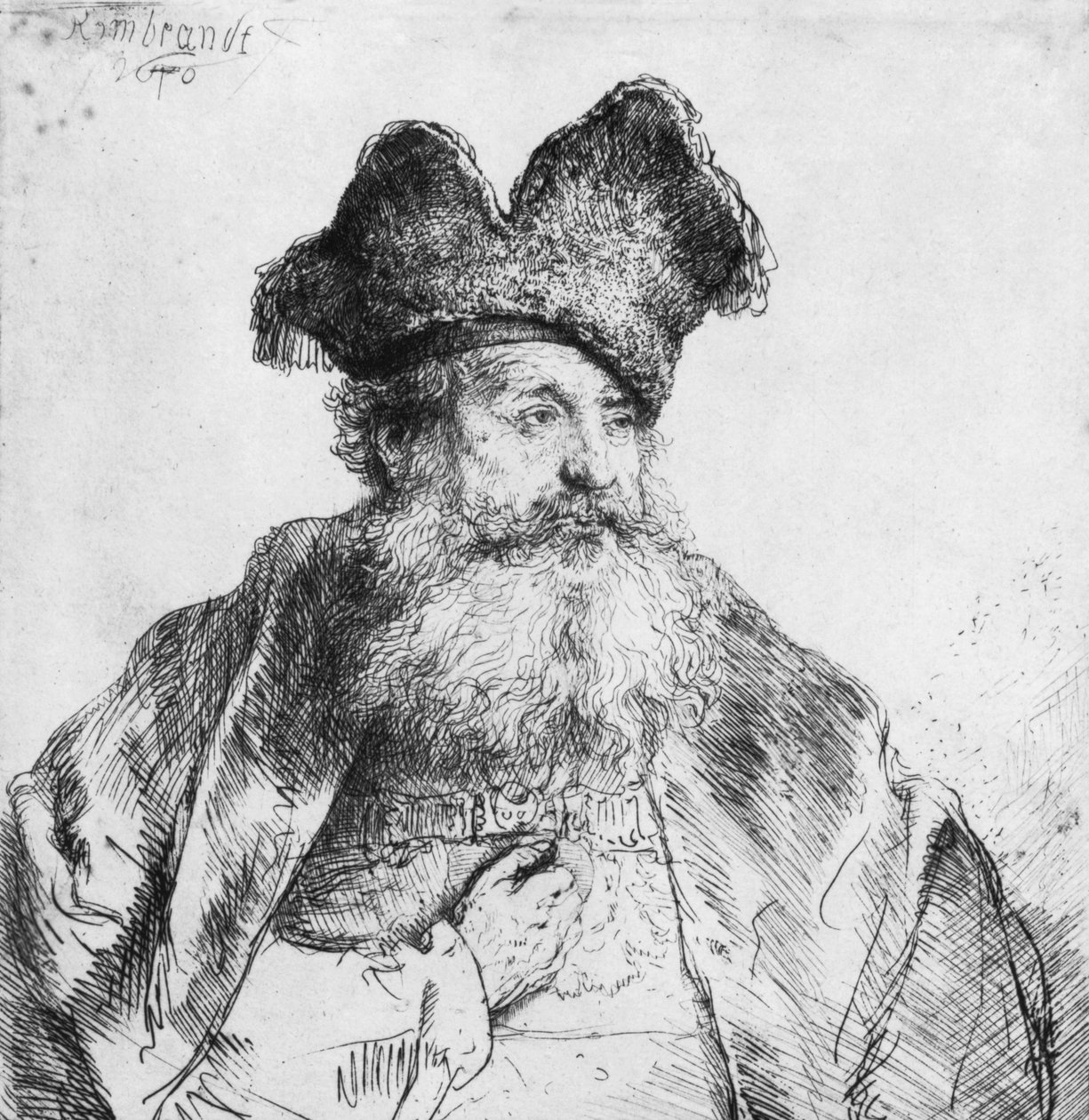 Portrett av en gammel mann av Rembrandt van Rijn