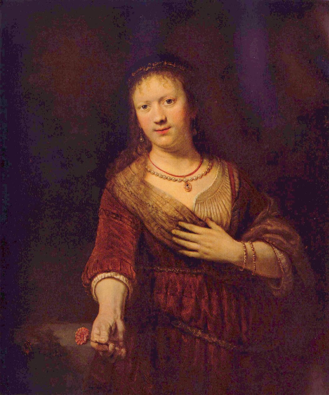 Saskia fra Uylenburgh som Flora av Rembrandt van Rijn