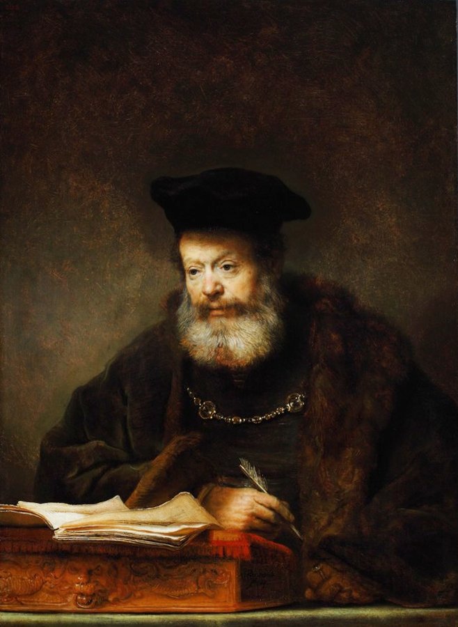 Lærer ved sitt skrivebord av Rembrandt van Rijn