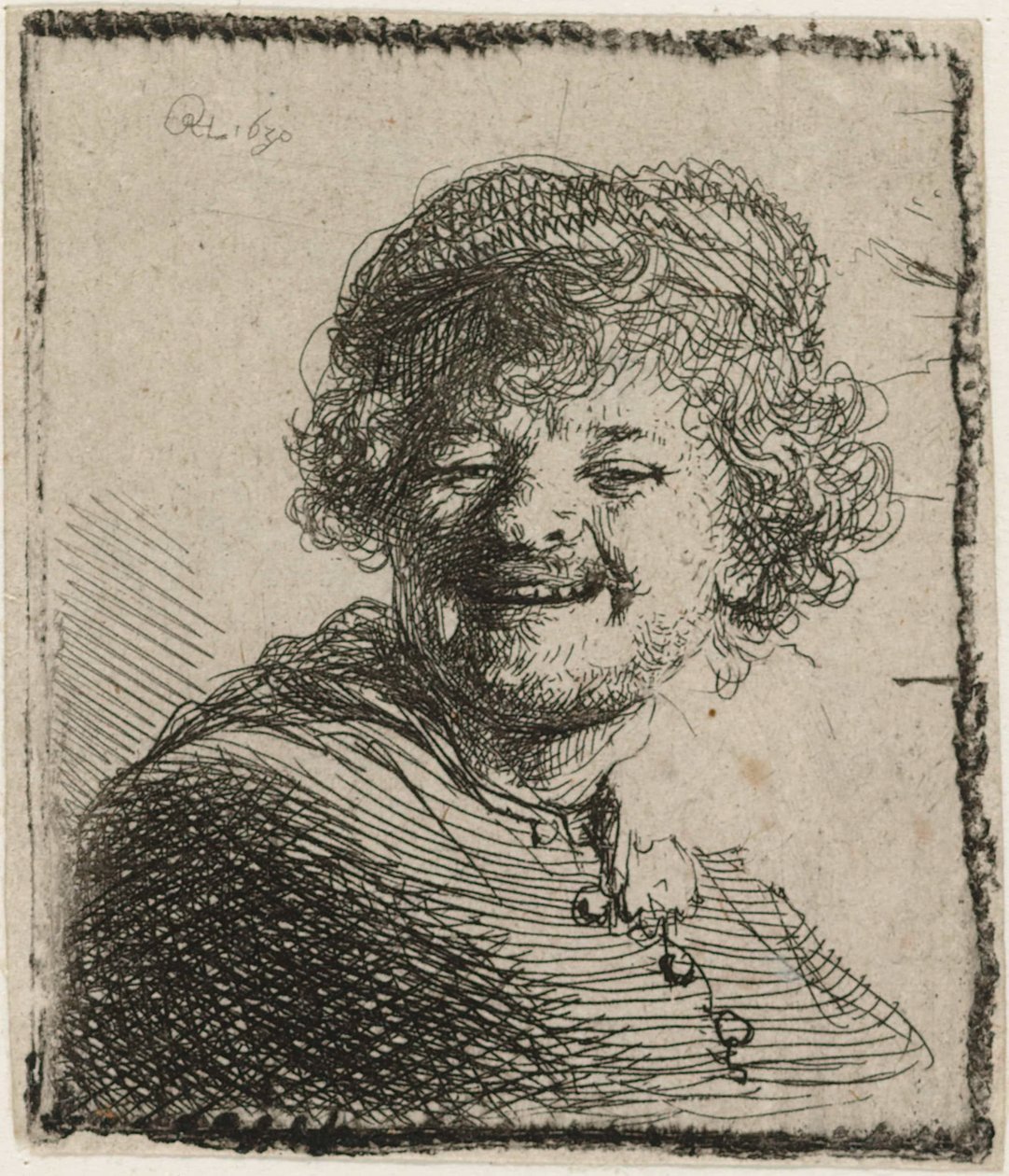 Selvportrett i en Cap av Rembrandt van Rijn