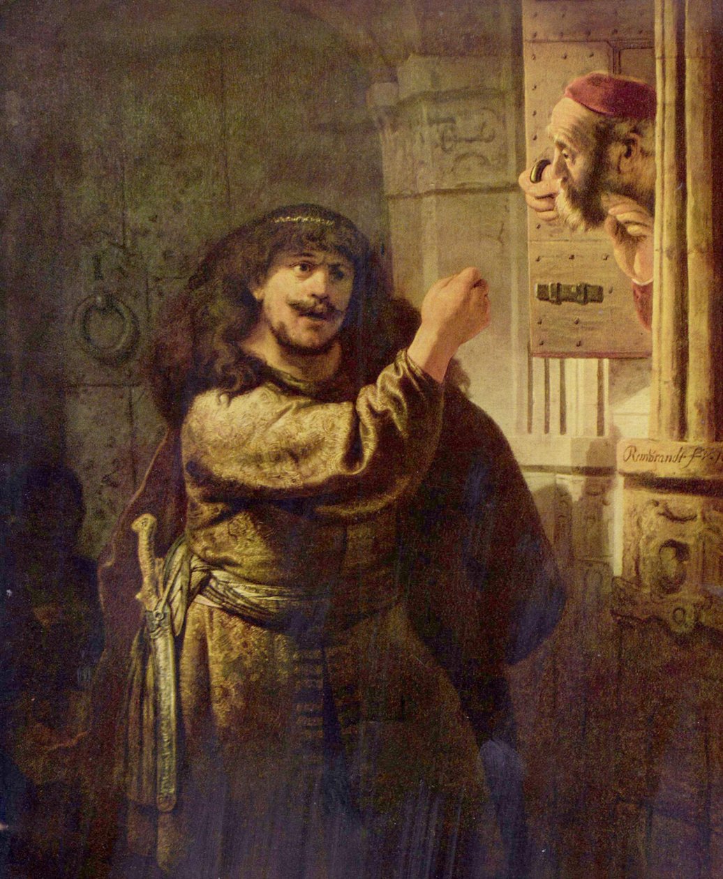 Samson truer sin svigerfar av Rembrandt van Rijn