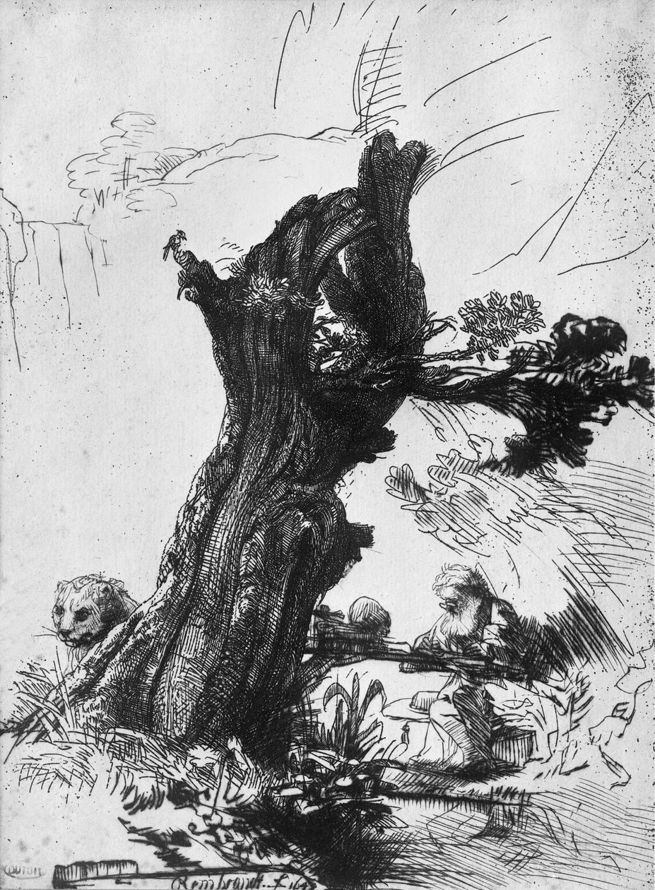 St. Jerome Writing, 1648 av Rembrandt van Rijn