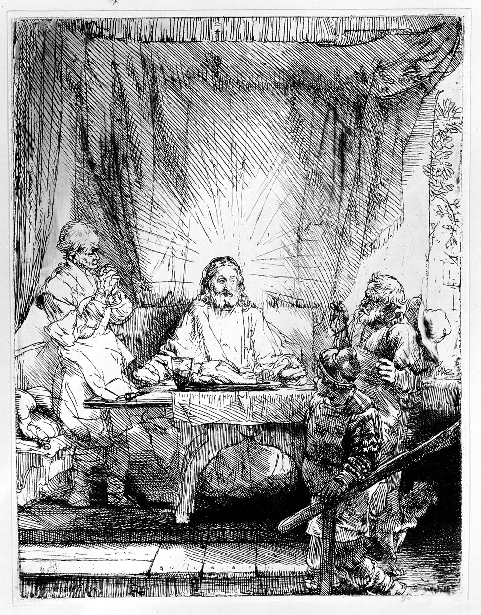 Nattverd i Emmaus, 1654 av Rembrandt van Rijn
