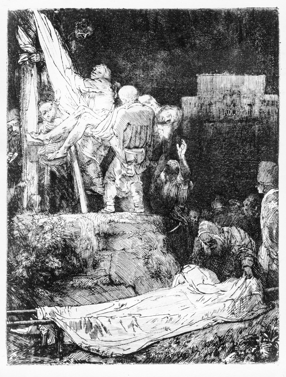 Nedstigningen fra korset, 1654 av Rembrandt van Rijn