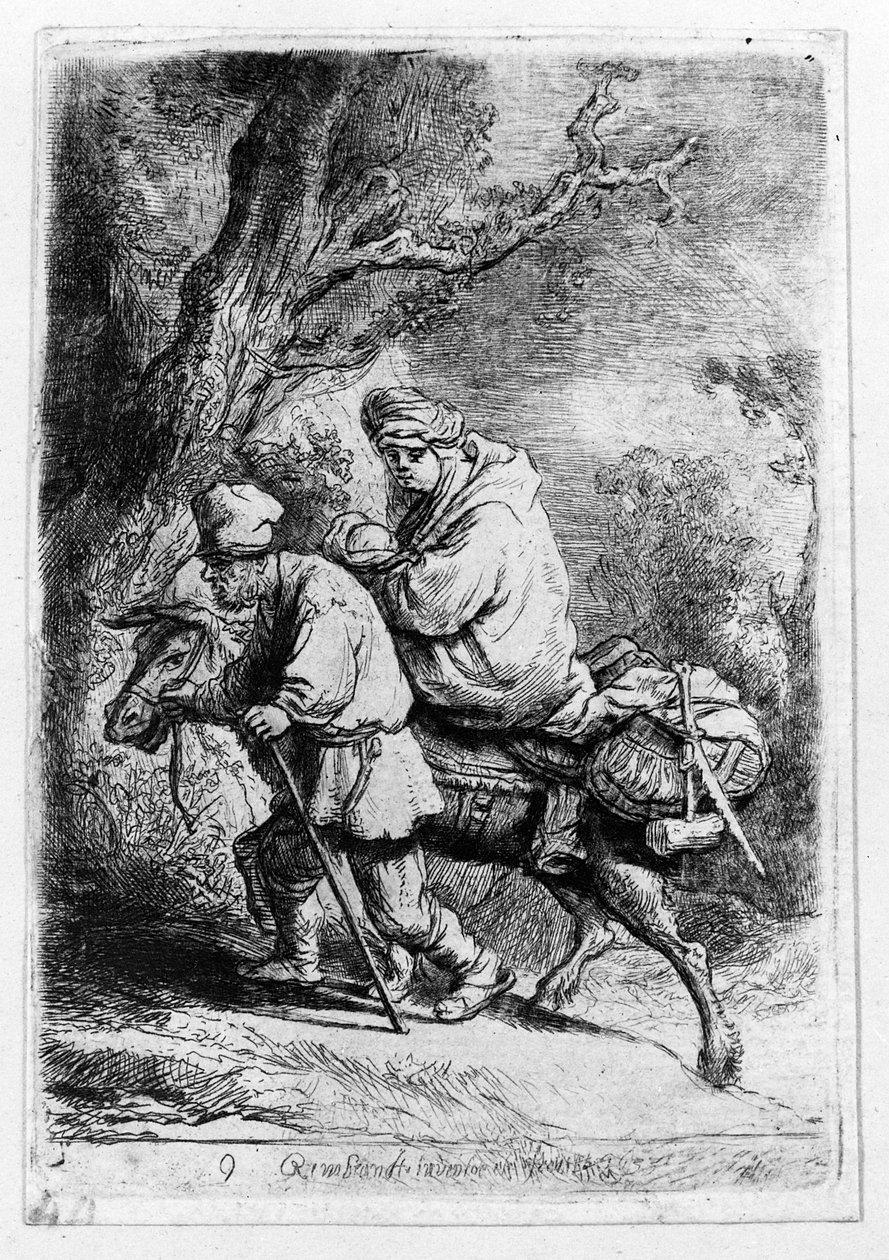 Flukten til Egypt, 1633 av Rembrandt van Rijn