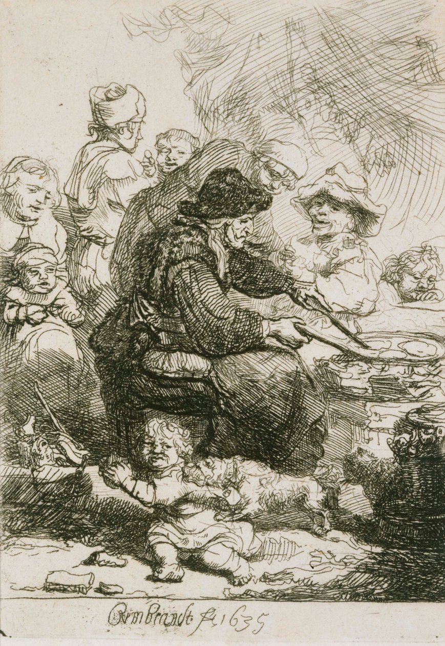 Pannekake -kvinnen, del III av Rembrandt van Rijn