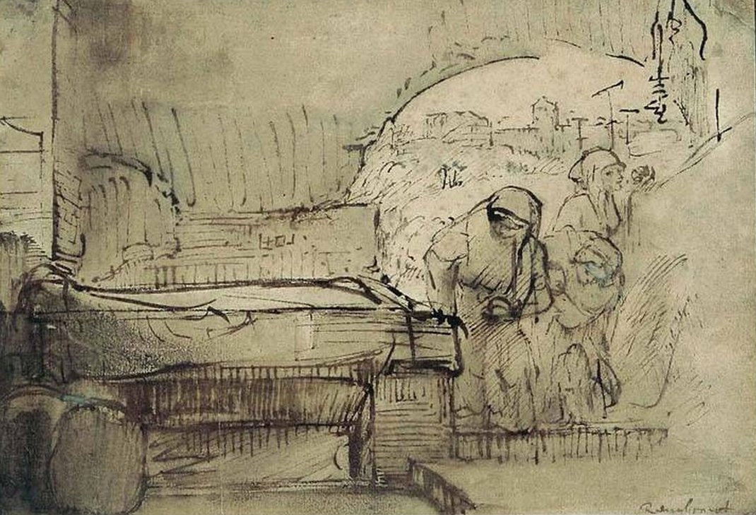 De tre Marys ved graven av Rembrandt van Rijn
