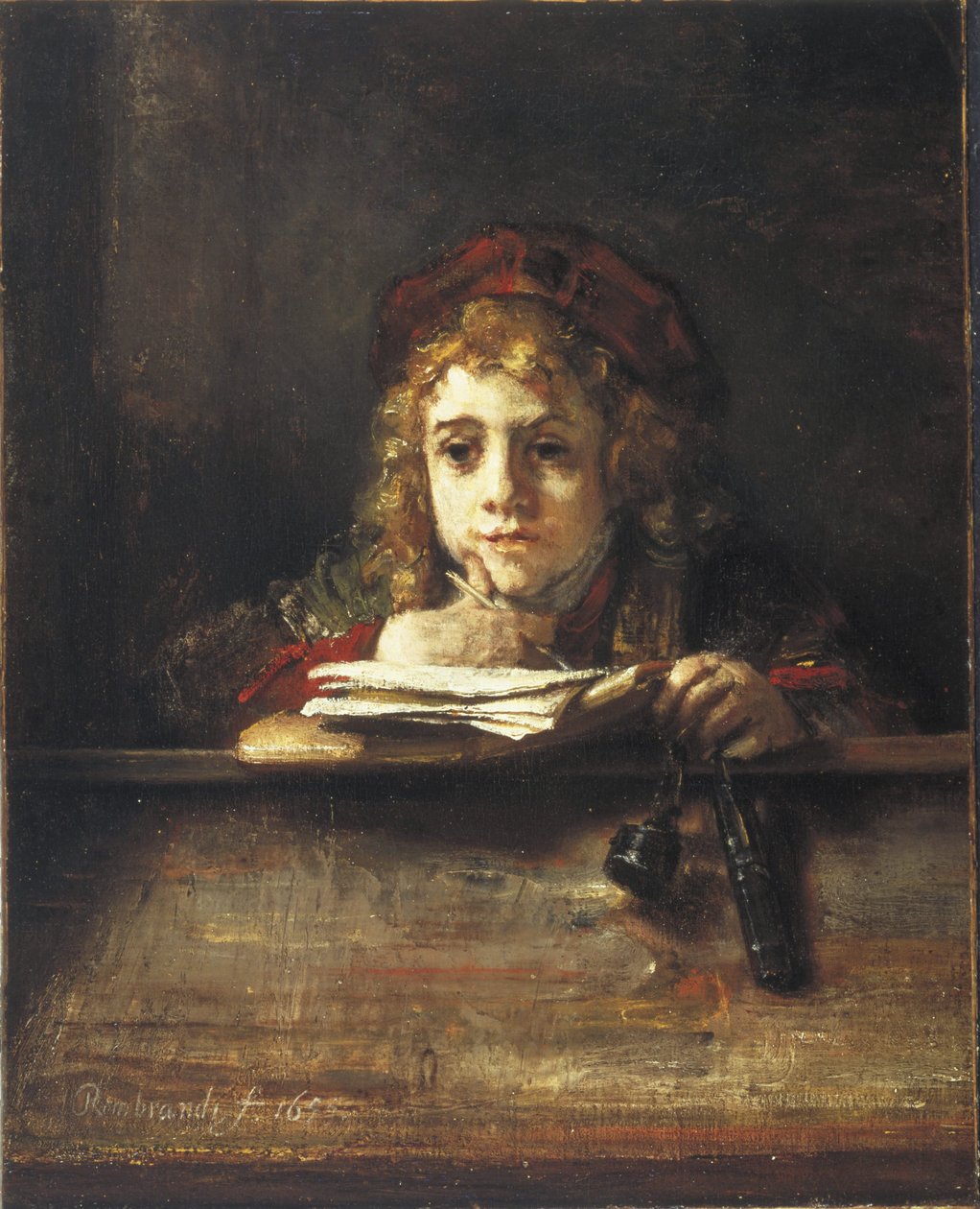 Titus ved skrivebordet av Rembrandt van Rijn