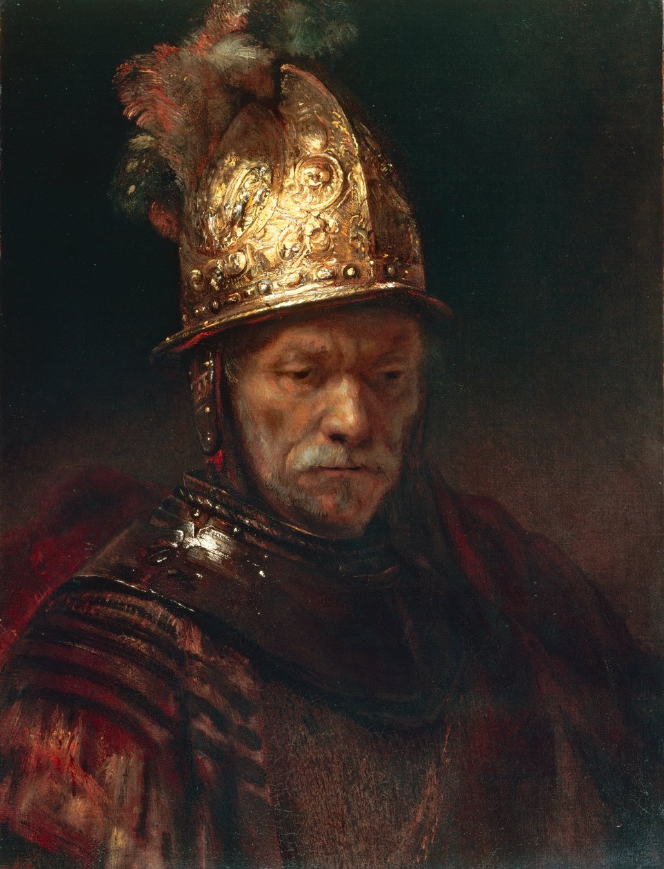 Mannen med den gylne hjelmen av Rembrandt Harmensz. van Rijn (circle of)