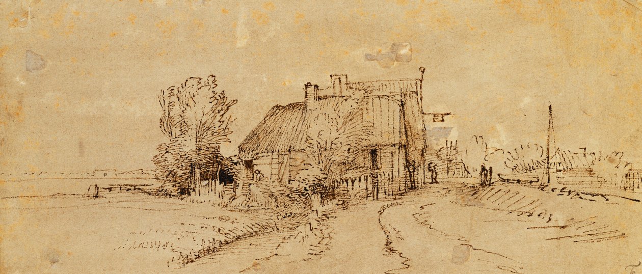 Et vertshus ved en veikant, av Rembrandt van Rijn
