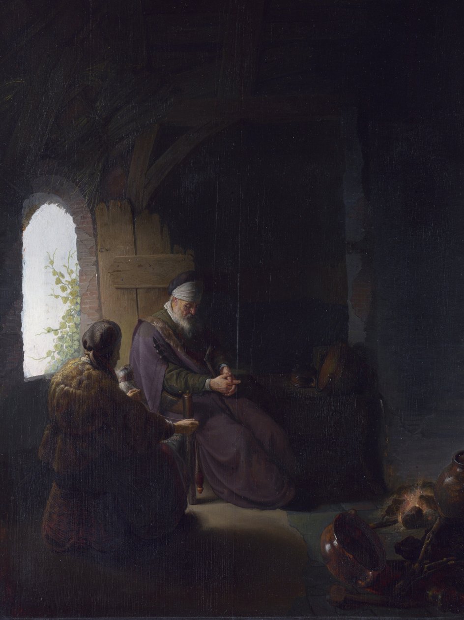 Anna and the Blind Tobit, ca. 1630 (olje på panel) av Rembrandt van Rijn