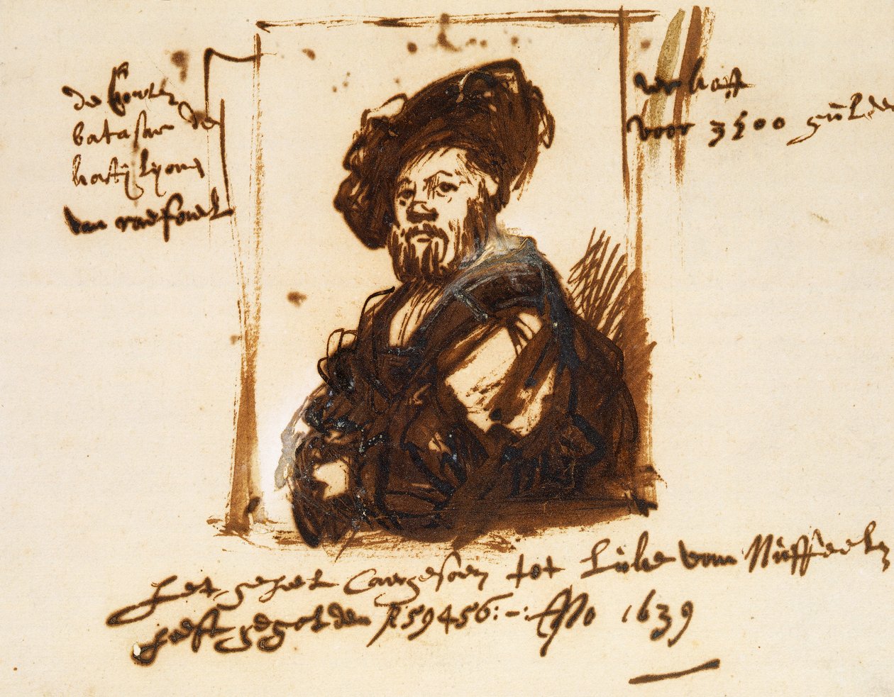 Baldassarre Castiglione, skisse fra portrettet av Rembrandt Harmensz. van Rijn