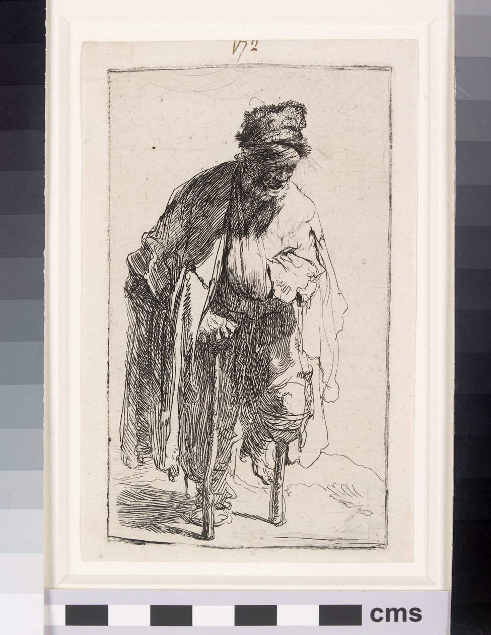 Tigger med et treben, ca. 1630 (etsing) av Rembrandt van Rijn