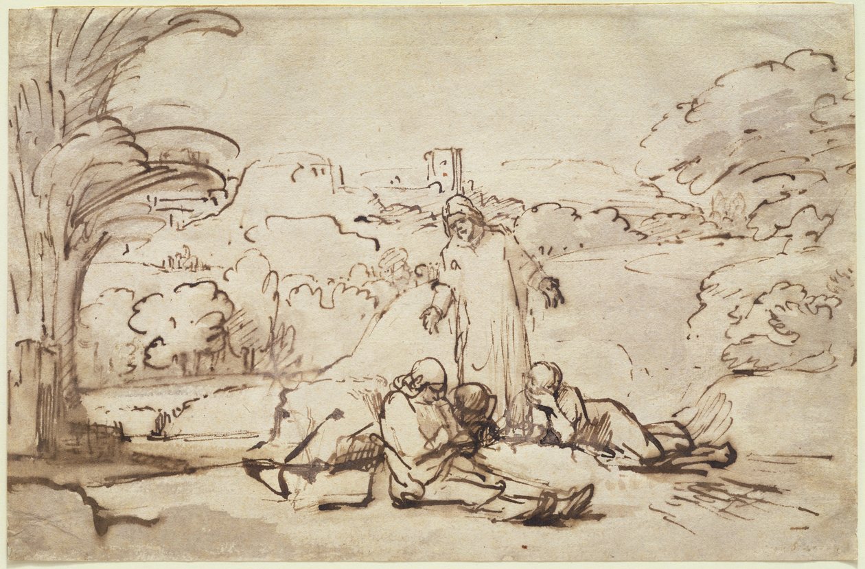 Kristus finner apostlene i søvn, ca. 1654 av Rembrandt van Rijn
