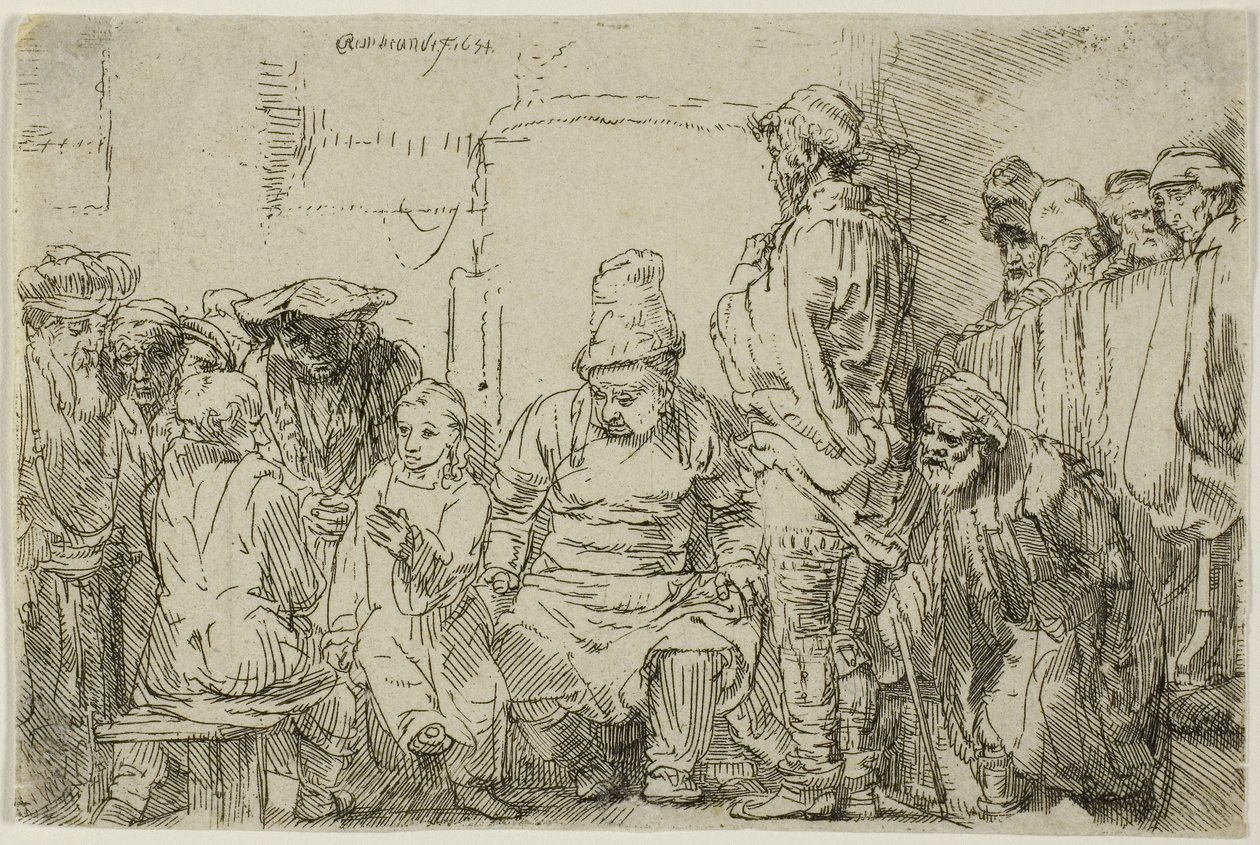 Kristus sittende og diskuterte med legene av Rembrandt Harmensz. van Rijn