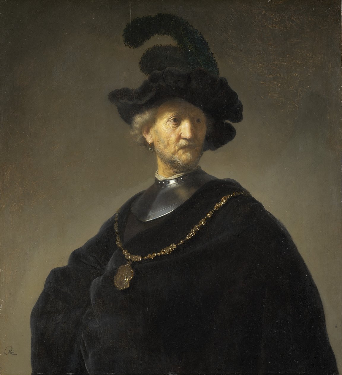 Gammel mann med gullkjede av Rembrandt van Rijn