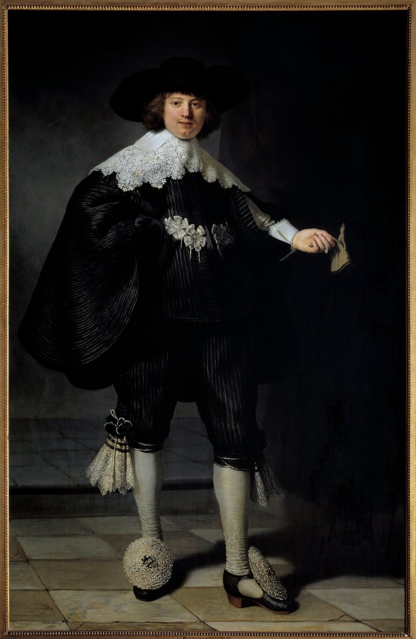 Portrett av Maertens Soolmans maleri av Harmensz Van Rijn Rembrandt (1606-1669) 1634 Privat samling - Portrett av Maertens Soolmans. Maleri av Harmensz Van Rijn Rembrandt (1606-1669) av Rembrandt van Rijn