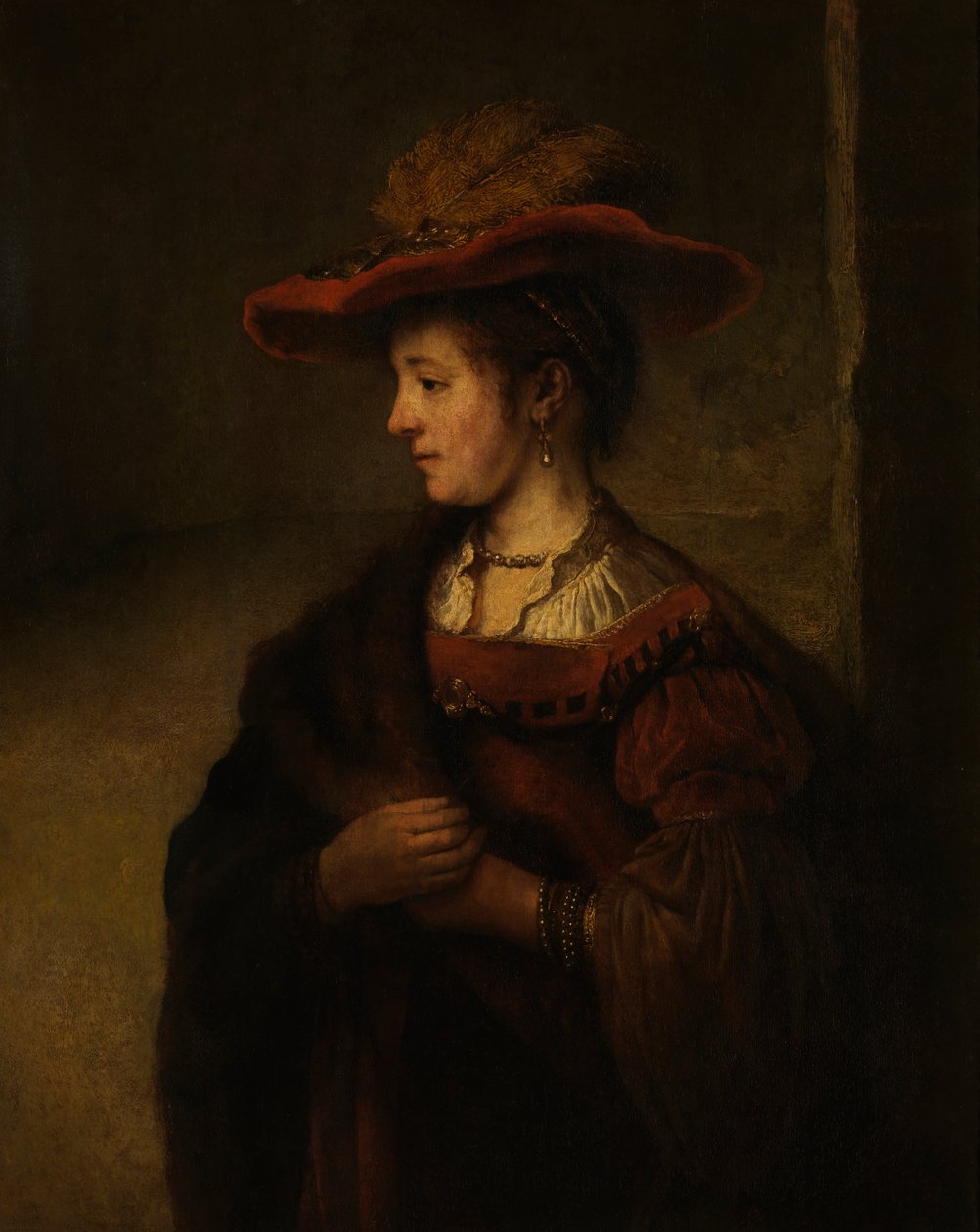 Portrett av Saskia van Uylenburgh (olje på lerret) av Rembrandt Harmensz. van Rijn