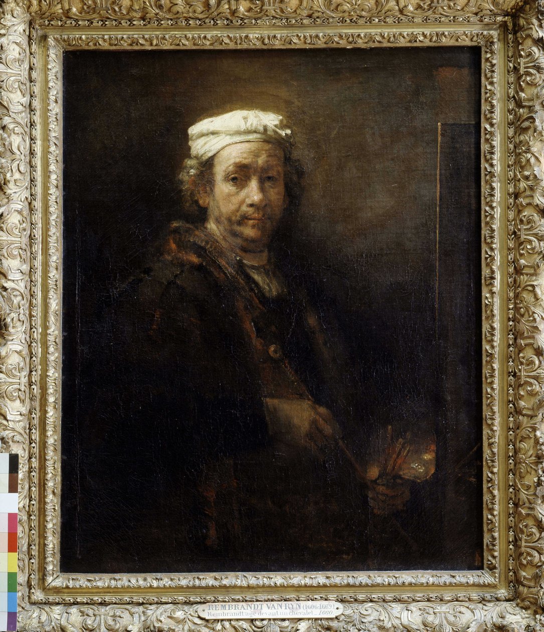 Rembrandt eldes foran et staffeli (1660). av Rembrandt van Rijn