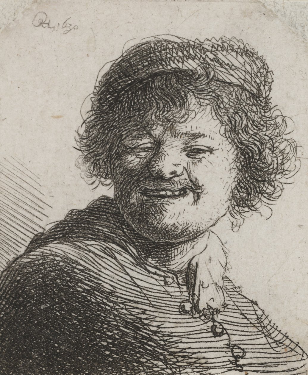 Rembrandt i en caps, ler: Byste av Rembrandt van Rijn
