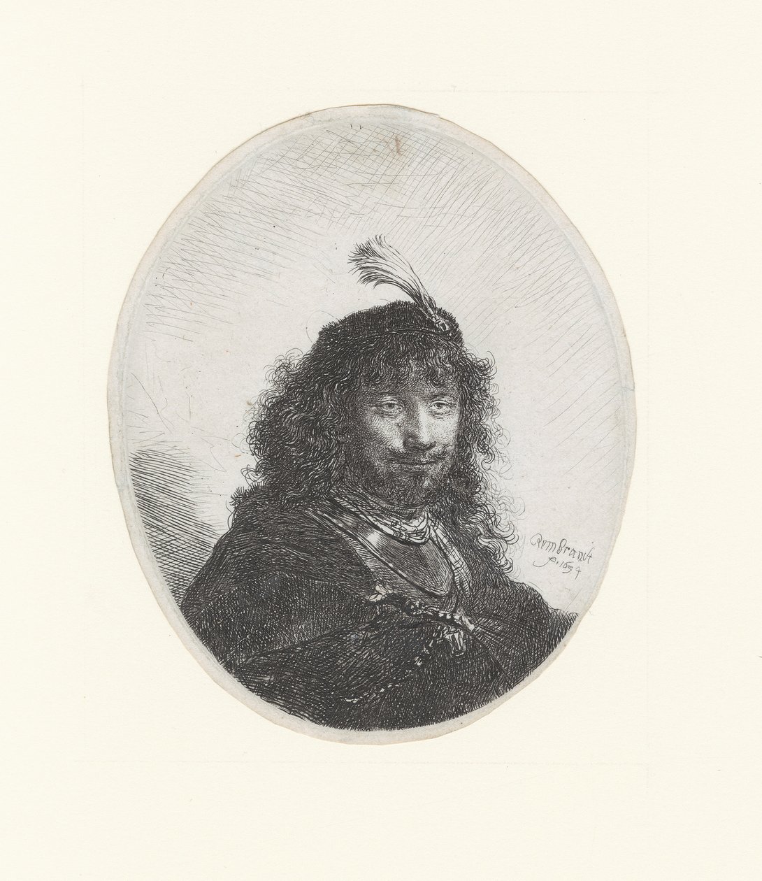 Rembrandt med sverdet og egreten av Rembrandt Harmensz. van Rijn