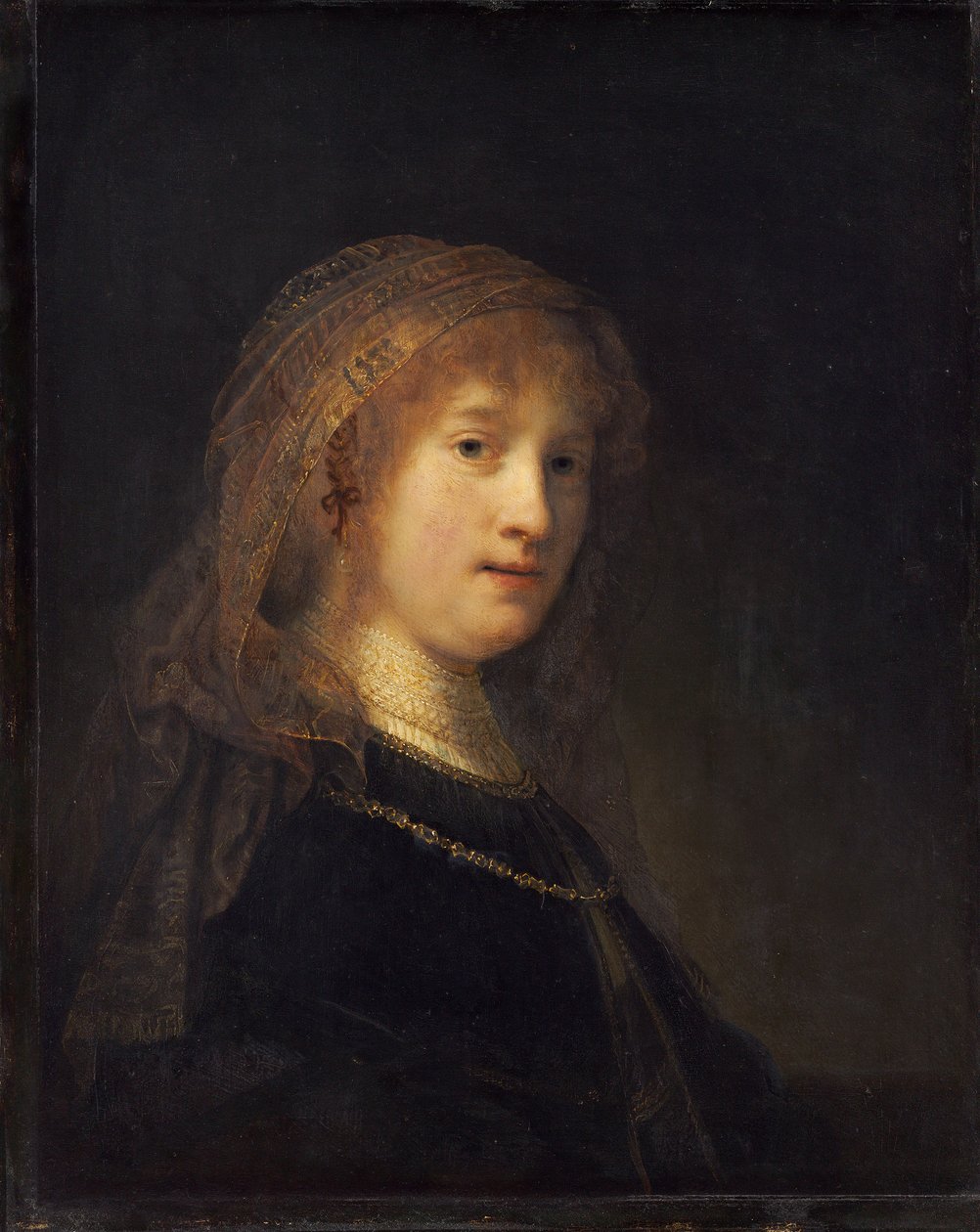Saskia van Uylenburgh, ca. 1634-1640 (olje på panel) av Rembrandt van Rijn