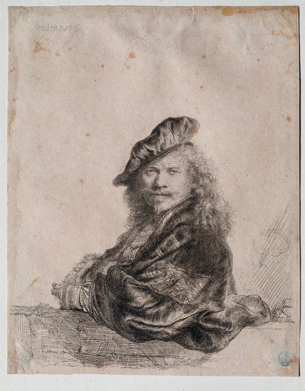 Selvportrett (Selvportrett) Maleri av Rembrandt Harmenszoon van Rijn (1606-1669) 1639 Dim 207x164 cm Gabinetto Disegni e Stampe, Uffizi (Kontorer) Firenze av Rembrandt van Rijn