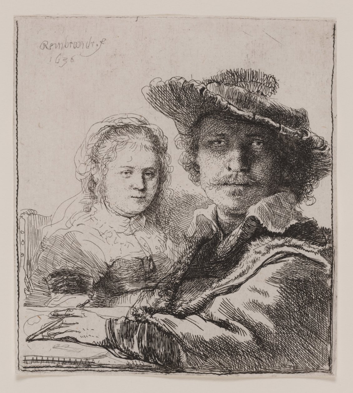 Selvportrett med Saskia av Rembrandt van Rijn