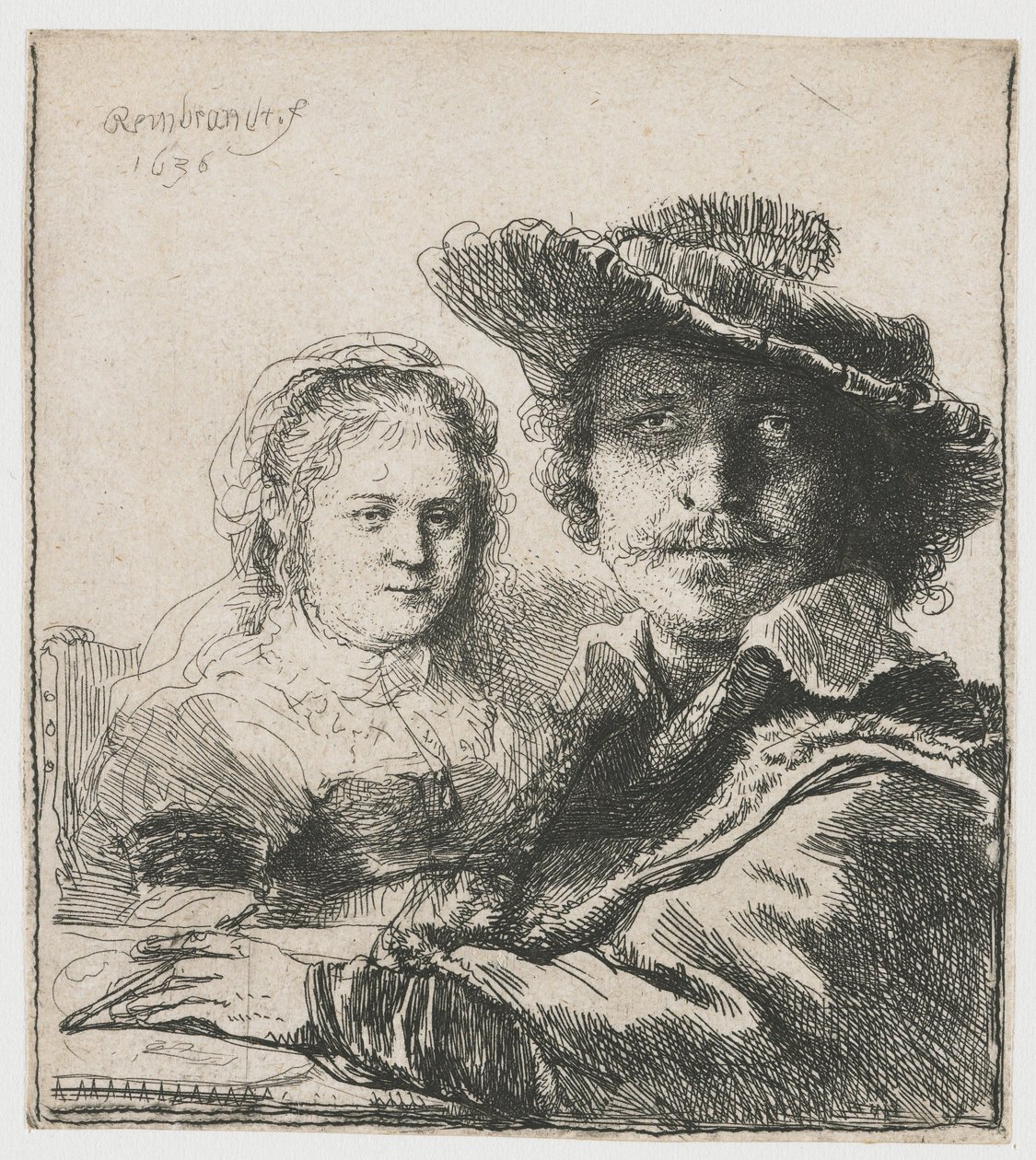 Selvportrett med Saskia av Rembrandt Harmensz. van Rijn