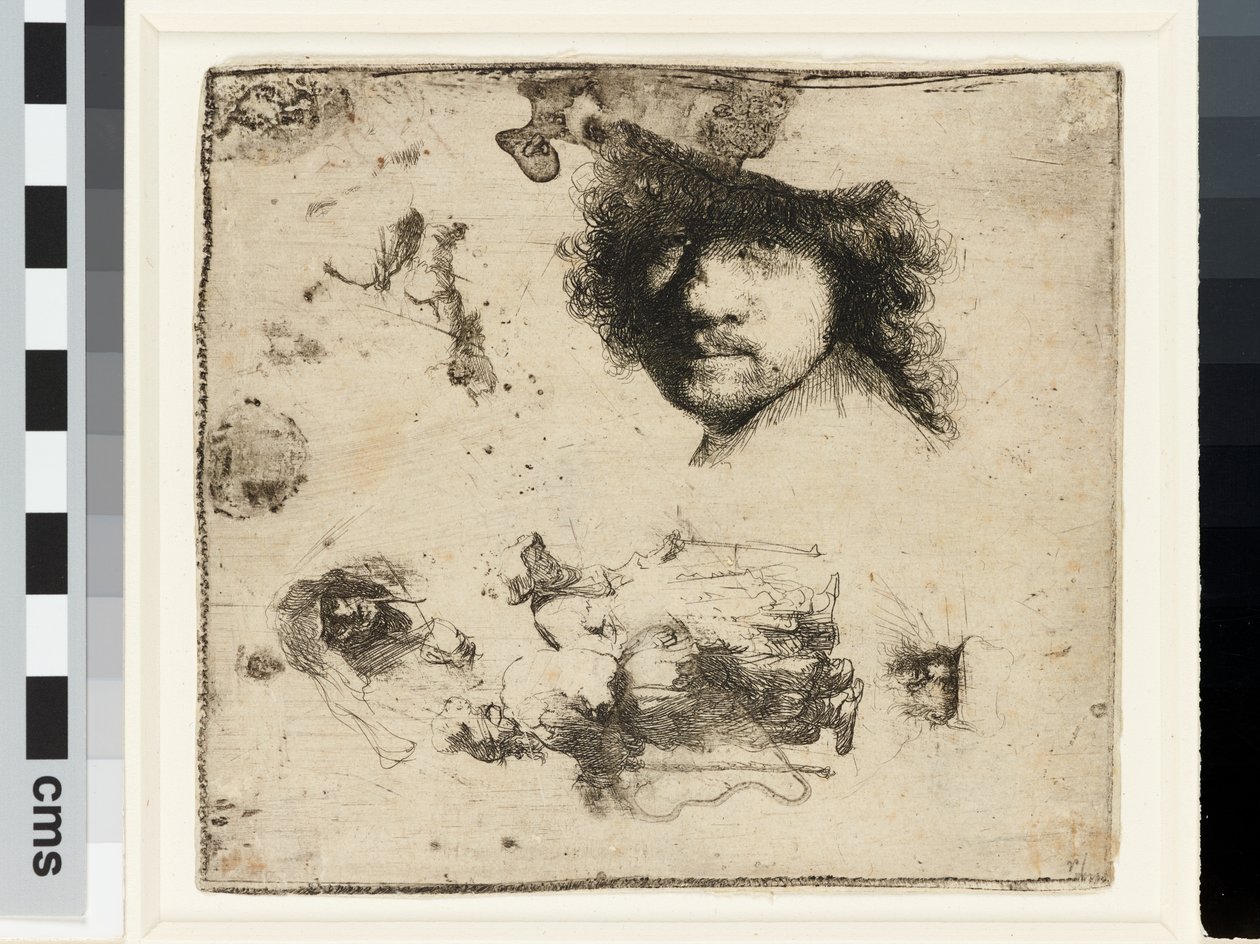 Ark med studier av Rembrandt van Rijn