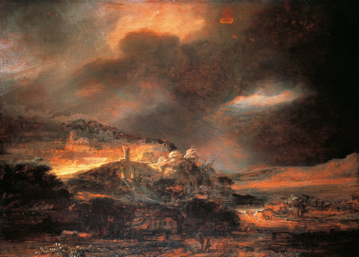 Stormy Landscape, ca. 1637/38 (olje på panel) av Rembrandt Harmensz. van Rijn