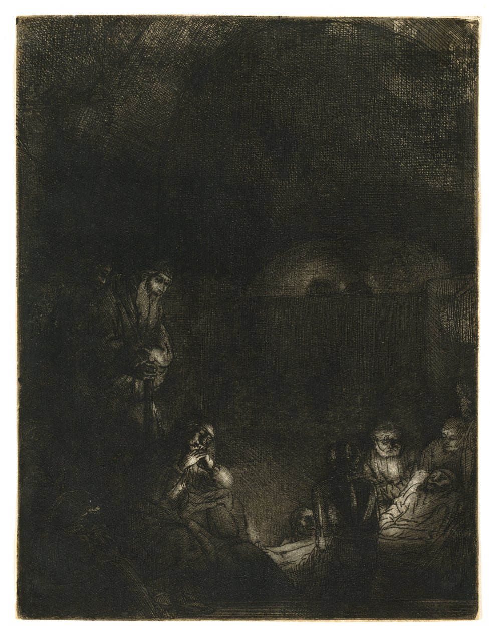 The Entombment, ca. 1654 (etsing med tørrnipp og burin) av Rembrandt Harmensz. van Rijn