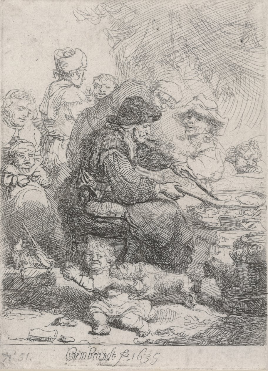 Pannekakekvinnen av Rembrandt van Rijn