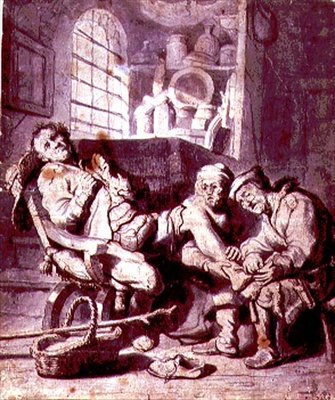 Den forstuede foten (penn og blekk, akvarell på papir) av Rembrandt Harmensz. van Rijn