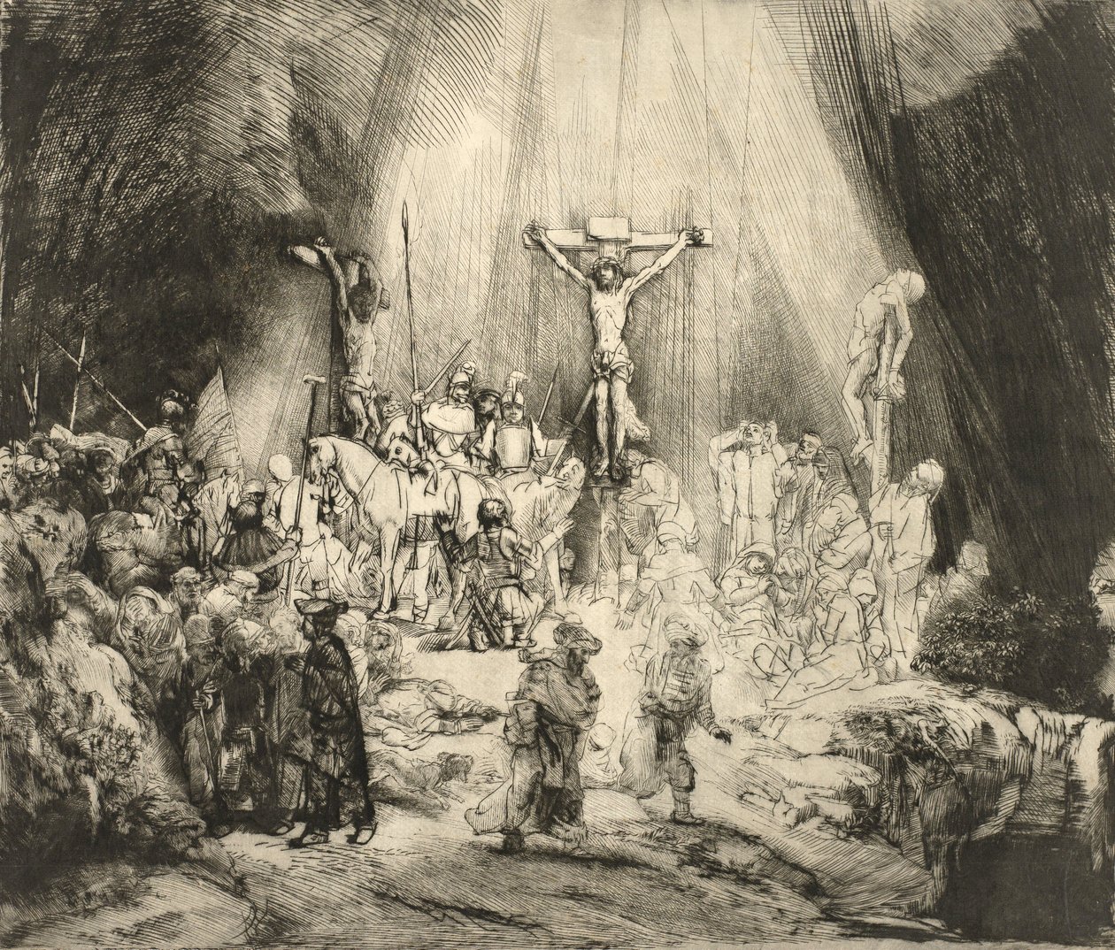 De tre korsene av Rembrandt van Rijn