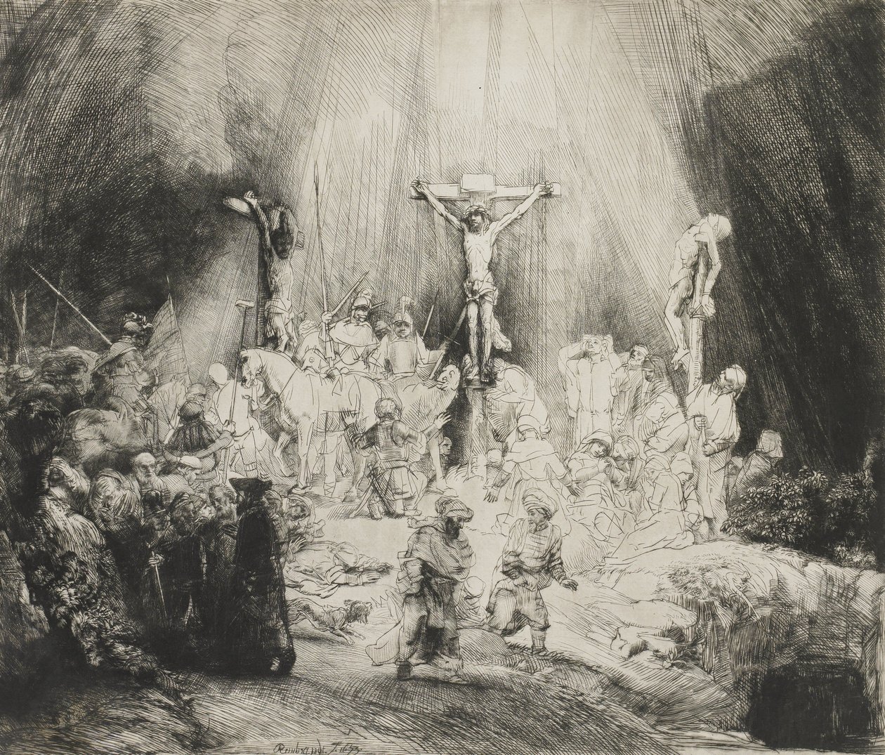 De tre korsene av Rembrandt van Rijn