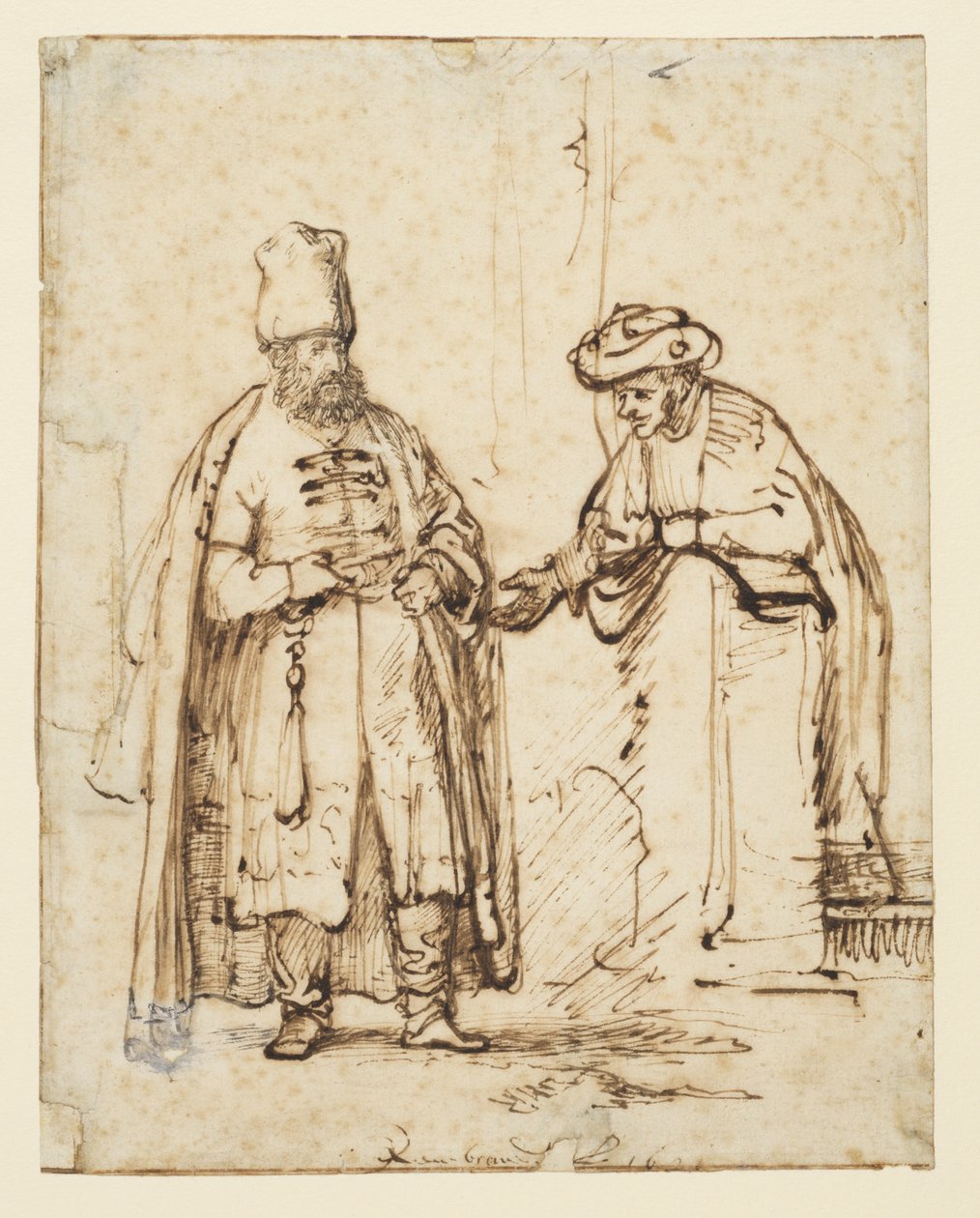 To menn i diskusjon, 1641 av Rembrandt van Rijn