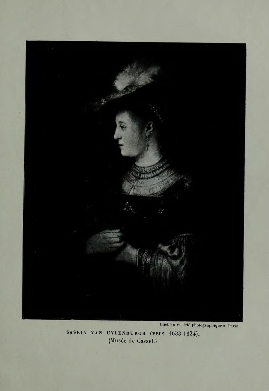 Saskia i en rød hatt av Rembrandt van Rijn