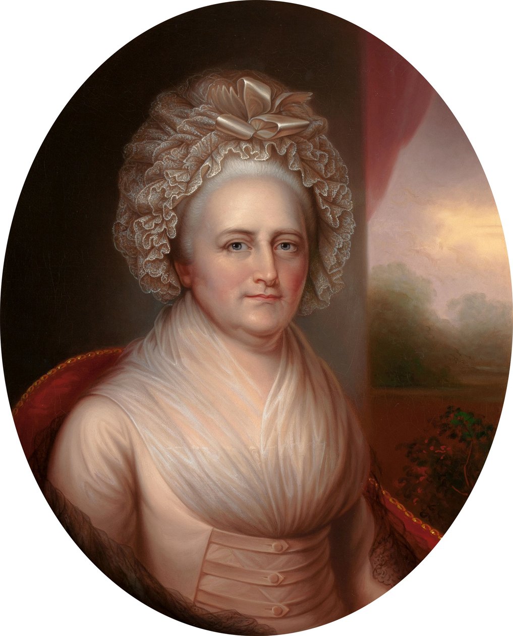 Portrett av Martha Washington 1731-1802 av Rembrandt Peale
