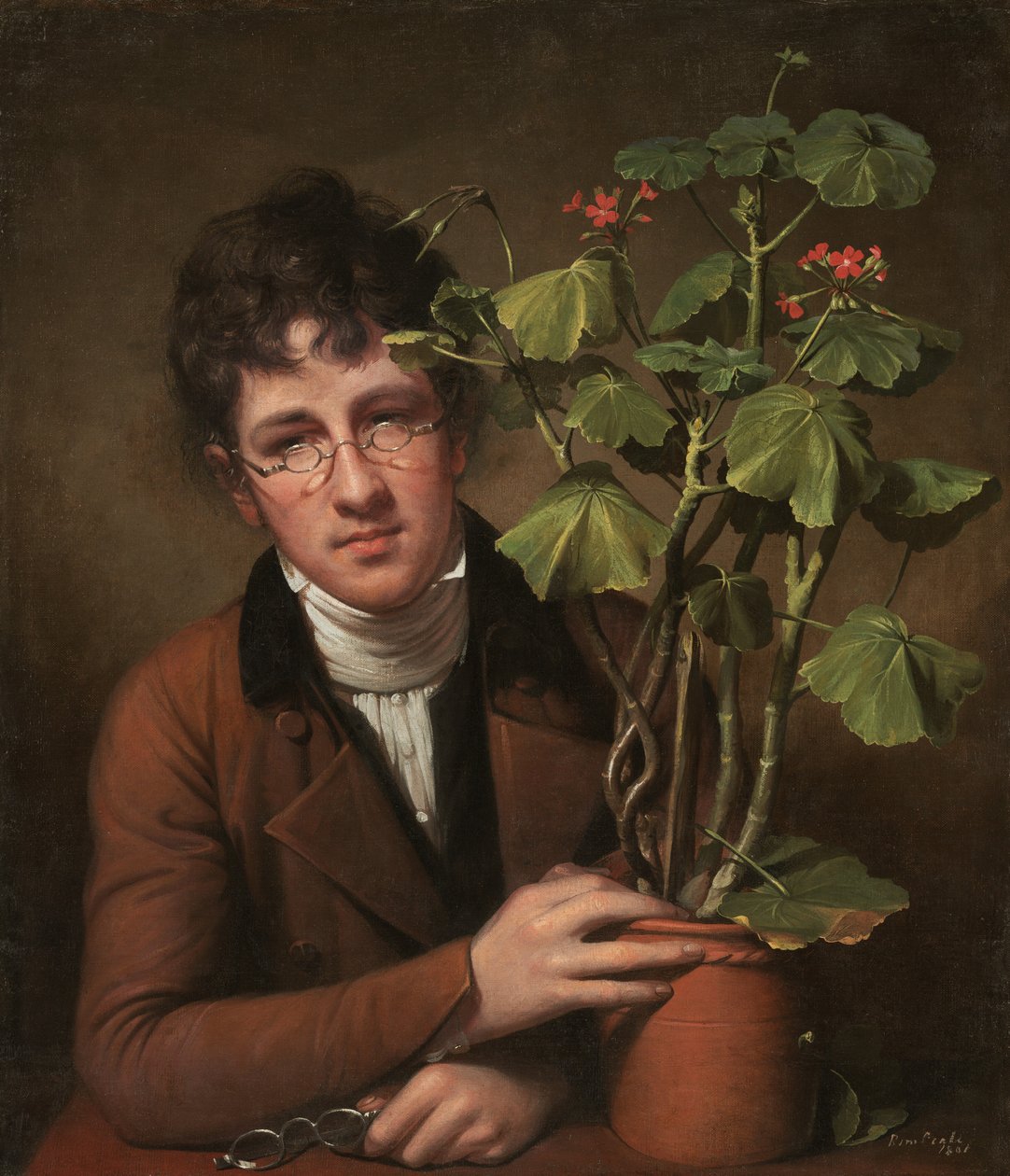 Rubens Peale med en geranium av Rembrandt Peale