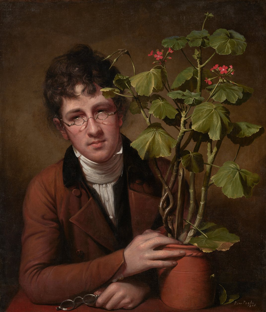 Rubens Peale med en geranium av Rembrandt Peale